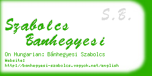 szabolcs banhegyesi business card